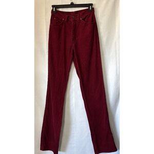 Vintage DAKOTA  Burgundy Corduroy Straight Leg Pants Unisex 25x32‎